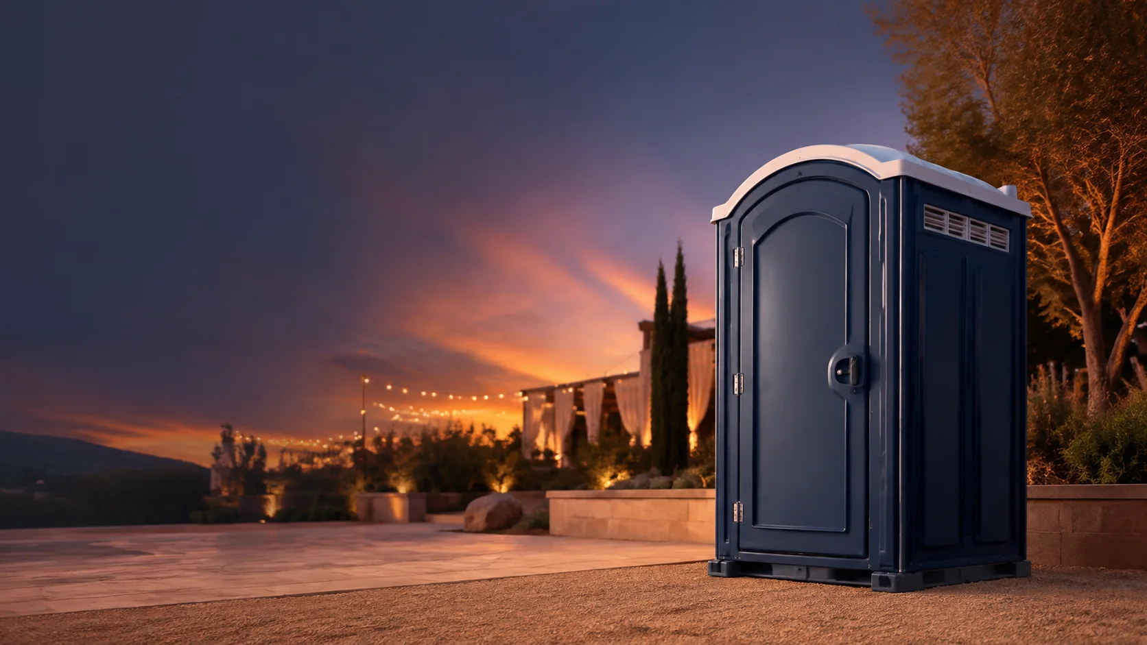 Portable restroom shown for rental planning in Addison, IL